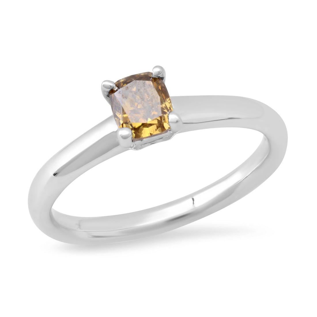 14K White Gold Setting with 0.62ct Fancy Colored Diamond Ladies Ring: Retail: $3,750.00 ****** 14K White Gold Setting with 0.62ct Fancy Colored Diamond Ladies Ring ****** Size: 6.5(we offer free resizing to winning bidders) / Metal: 14K White Gold / Total Item Weight: 2