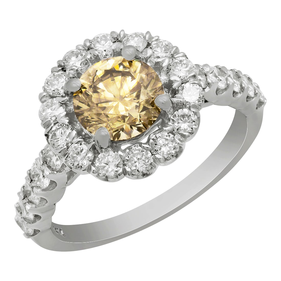14k White Gold 1.31ct & 0.95ct Diamond Ring: Retail: $9,990.00 ****** 14k White Gold 1.31ct & 0.95ct Diamond Ring ****** Metal: 14K White Gold / Total Item Weight: 3.70 grams / Country Made: United States / / Main Stone: Diamond / Color: Fancy