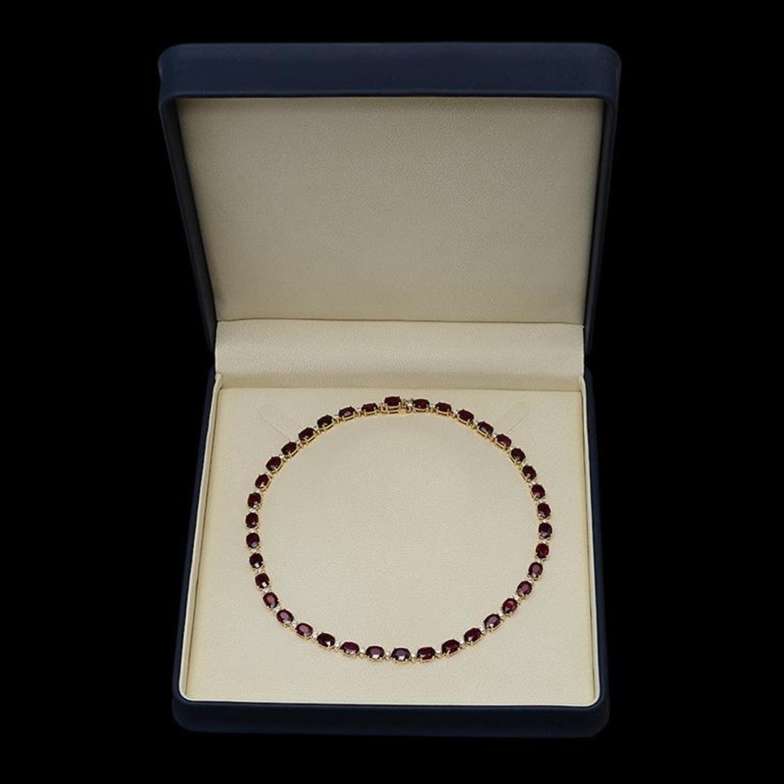 14K Gold 61.59ct Ruby & 2.14ct Diamond Necklace - 2