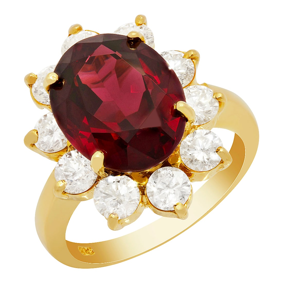 14k Yellow Gold 7.81ct Almandite Garnet 2.10ct Diamond Ring: Retail: $11,605.00 ****** 14k Yellow Gold 7.81ct Almandite Garnet 2.10ct Diamond Ring ****** Metal: 14K Yellow Gold / Total Item Weight: 7.50 grams / Country Made: United States / / Main Stone: Almand