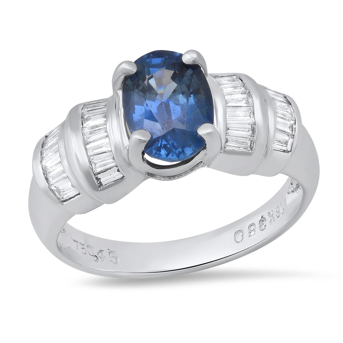 18K White Gold Setting with 1.97ct Sapphire and 0.45ct Diamond Ladies Ring: Retail: $6,225.00 ****** 18K White Gold Setting with 1.97ct Sapphire and 0.45ct Diamond Ladies Ring ****** Size: 7 (we offer free resizing to winning bidders) / Metal: 18K White Gold / Total Item Weig