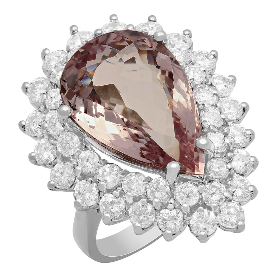 14k White Gold 7.62ct Kunzite 2.68ct Diamond Ring: Retail: $11,610.00 ****** 14k White Gold 7.62ct Kunzite 2.68ct Diamond Ring ****** Metal: 14K White Gold / Total Item Weight: 12.10 grams / Country Made: United States / / Main Stone: Kunzite / Color: