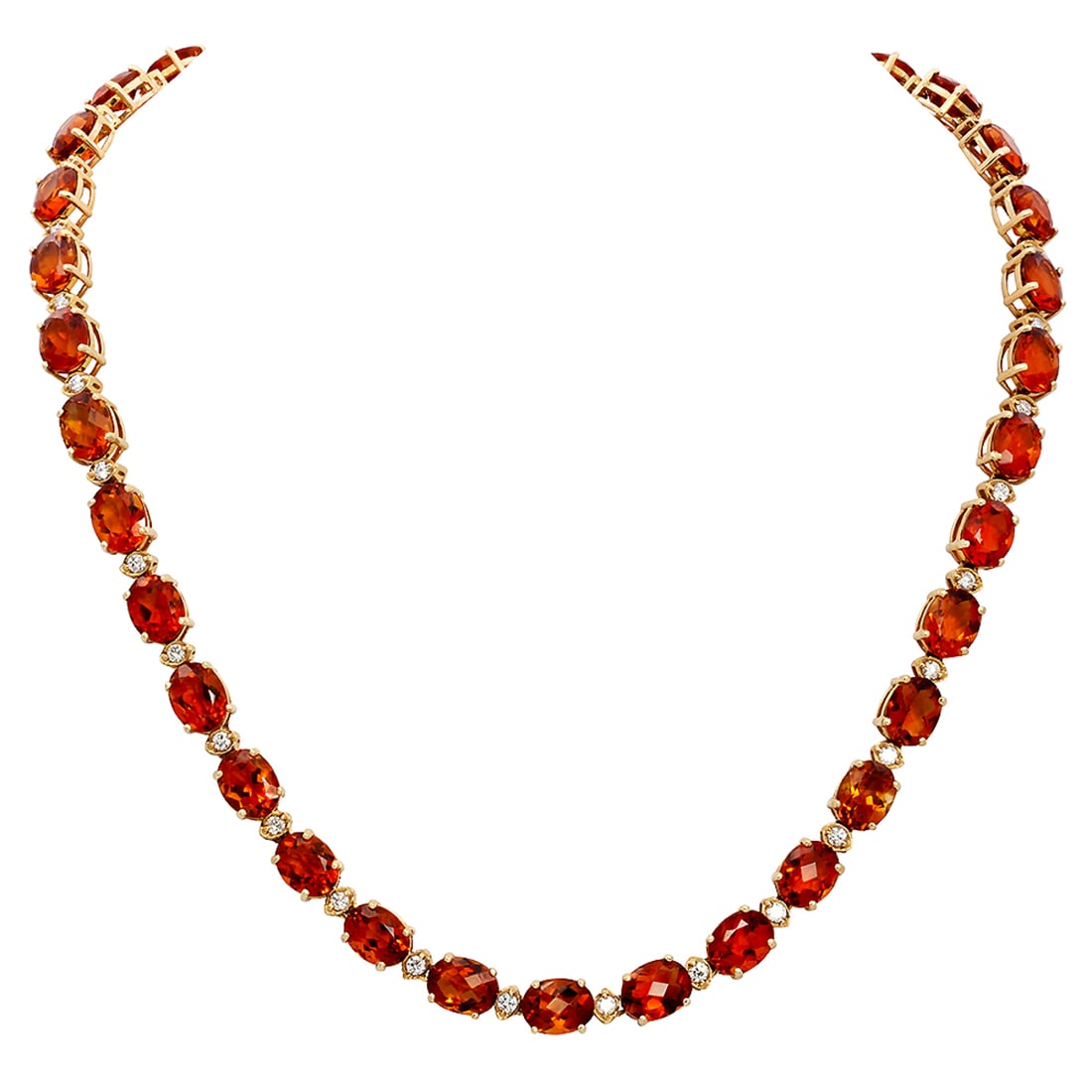 14k Yellow Gold 61.52ct Citrine 1.15ct Diamond Necklace (1 of 5)
