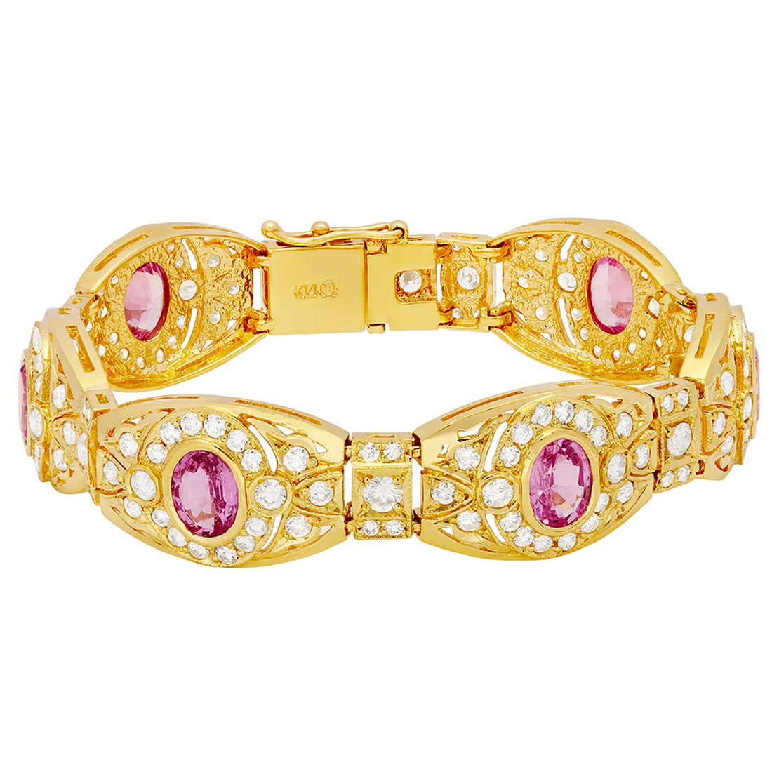 14k Yellow Gold 8.02ct Sapphire 7.22ct Diamond Bracelet: Retail: $37,200.00 ****** 14k Yellow Gold 8.02ct Sapphire 7.22ct Diamond Bracelet ****** Metal: 14K Yellow Gold / Total Item Weight: 31.40 grams / Country Made: United States / / Main Stone: Sapphire