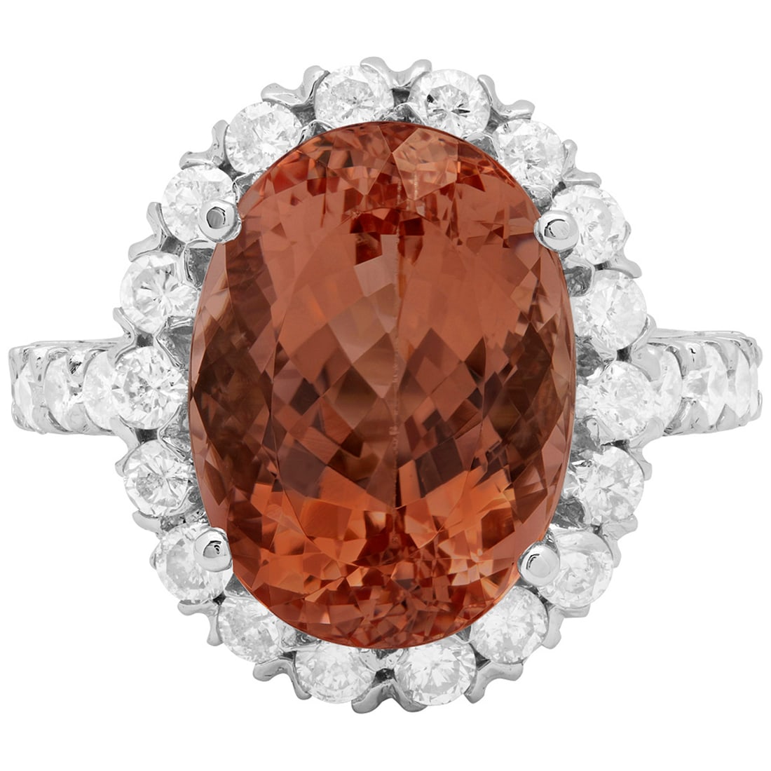 14k White Gold 9.09ct Morganite 1.51ct Diamond Ring - 3