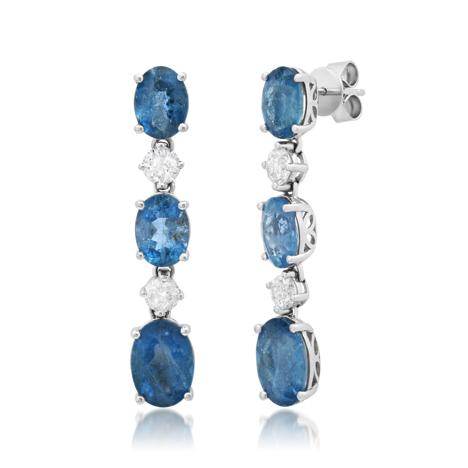 Platinum Ladies Earrings with 8.29tcw Aquamarine and 1.12tcw Adjacent Diamonds: Retail: $20,940.00 ****** Platinum Ladies Earrings with 8.29tcw Aquamarine and 1.12tcw Adjacent Diamonds ****** Size: 1.5 Long / Metal: Platinum / Total Item Weight: 11.6 Grams / Country Made: United