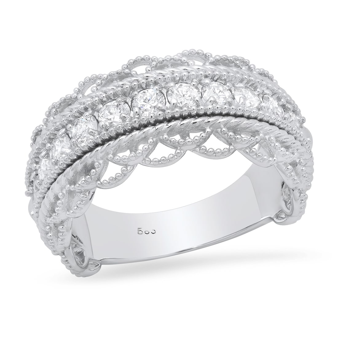 14K White Gold and 0.78ct Diamond Ring: Retail: $6,585.00 ****** 14K White Gold and 0.78ct Diamond Ring ****** Size: 7(we offer free resizing to winning bidders) / Metal: 14K White Gold / Total Item Weight: 7.5 Grams / Country Made: United 