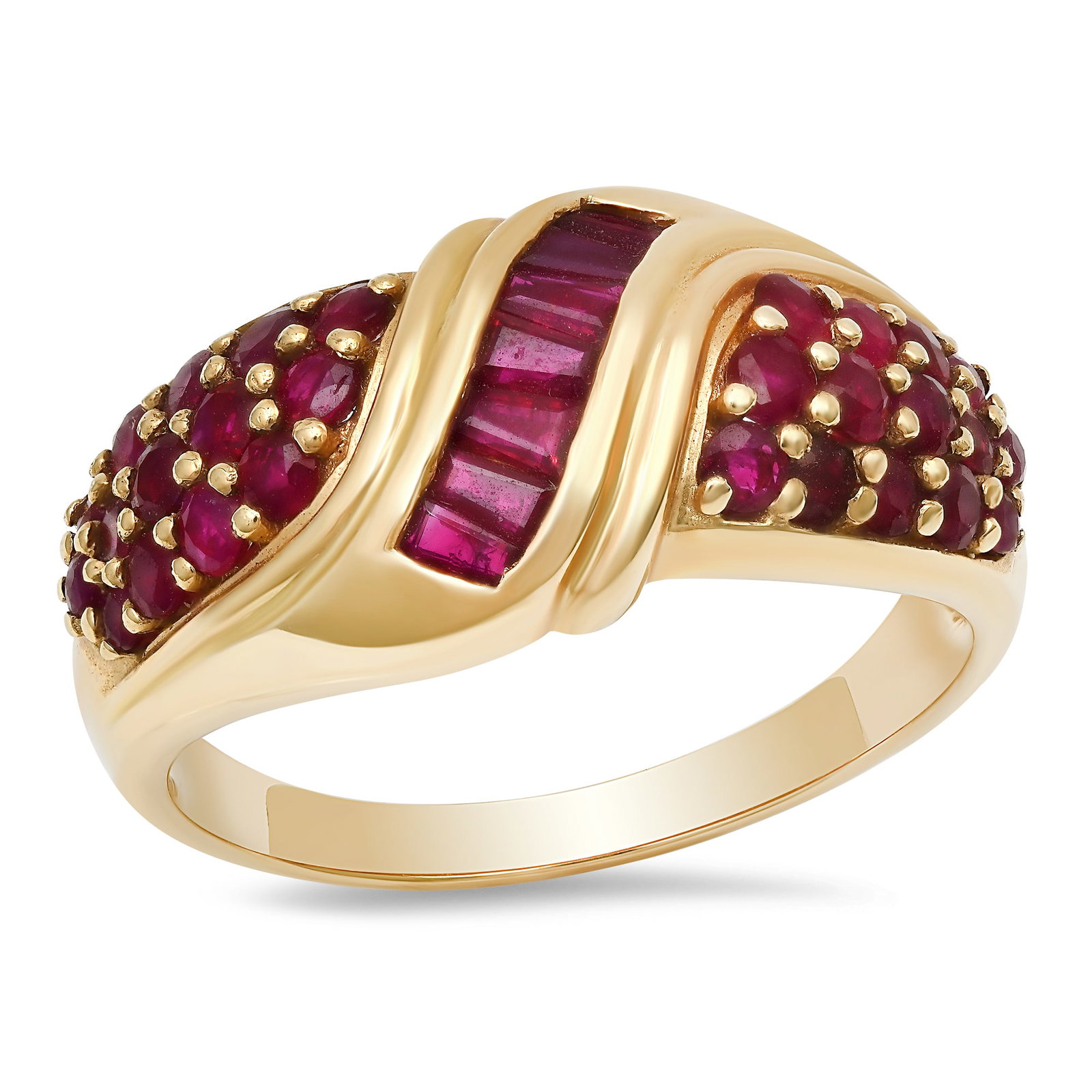 14K Yellow Gold Ladies Ring with 1.30tcw Rubies (1 of 4)