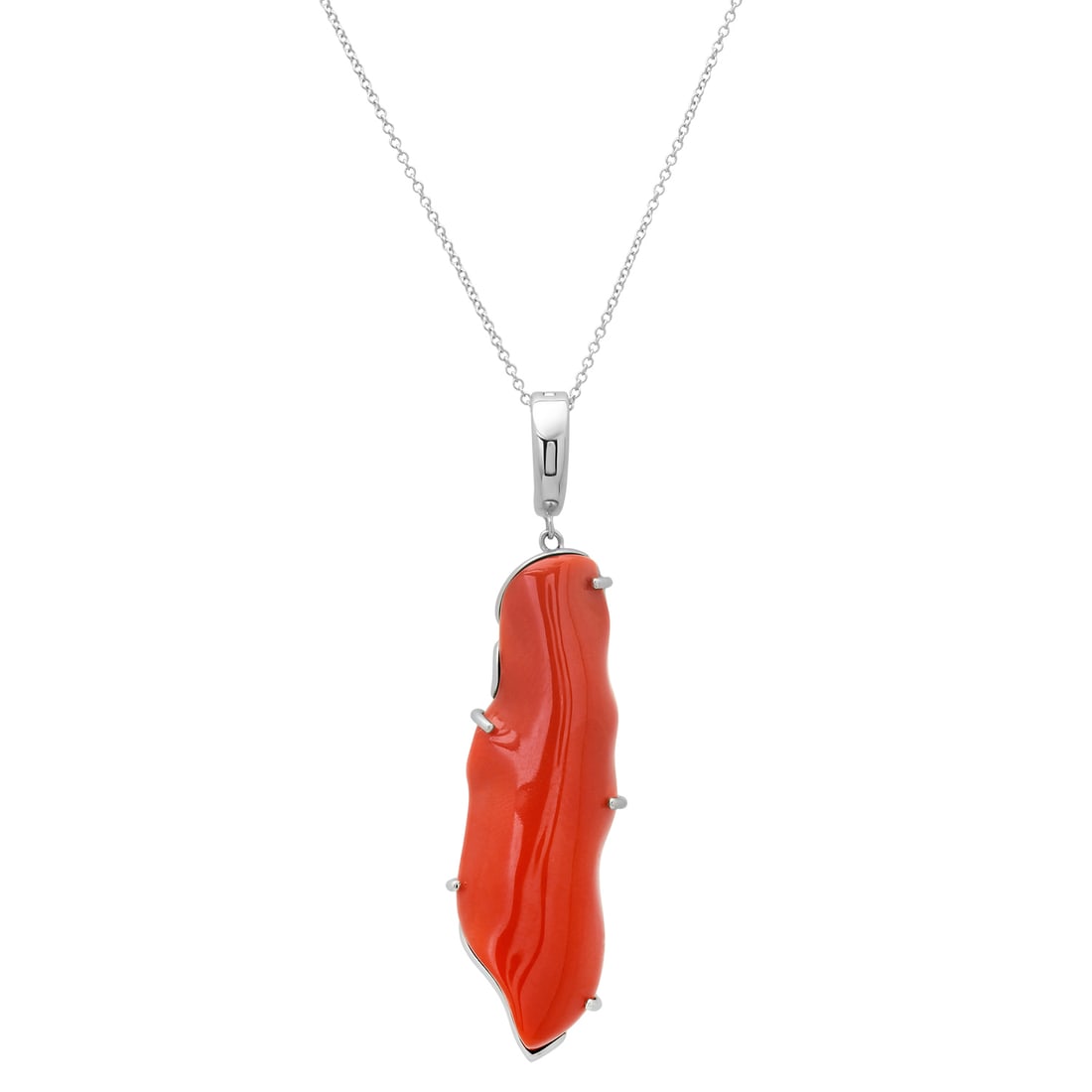 Platinum Free form Coral Pendant on 18 14K Gold Chain": Retail: $3,460.00 ****** Platinum Free form Coral Pendant on 18 14K Gold Chain ****** Size: 18" / Metal: Platinum and 14K White Gold / Total Item Weight: 17.10 Grams / Country Made: United States / / 