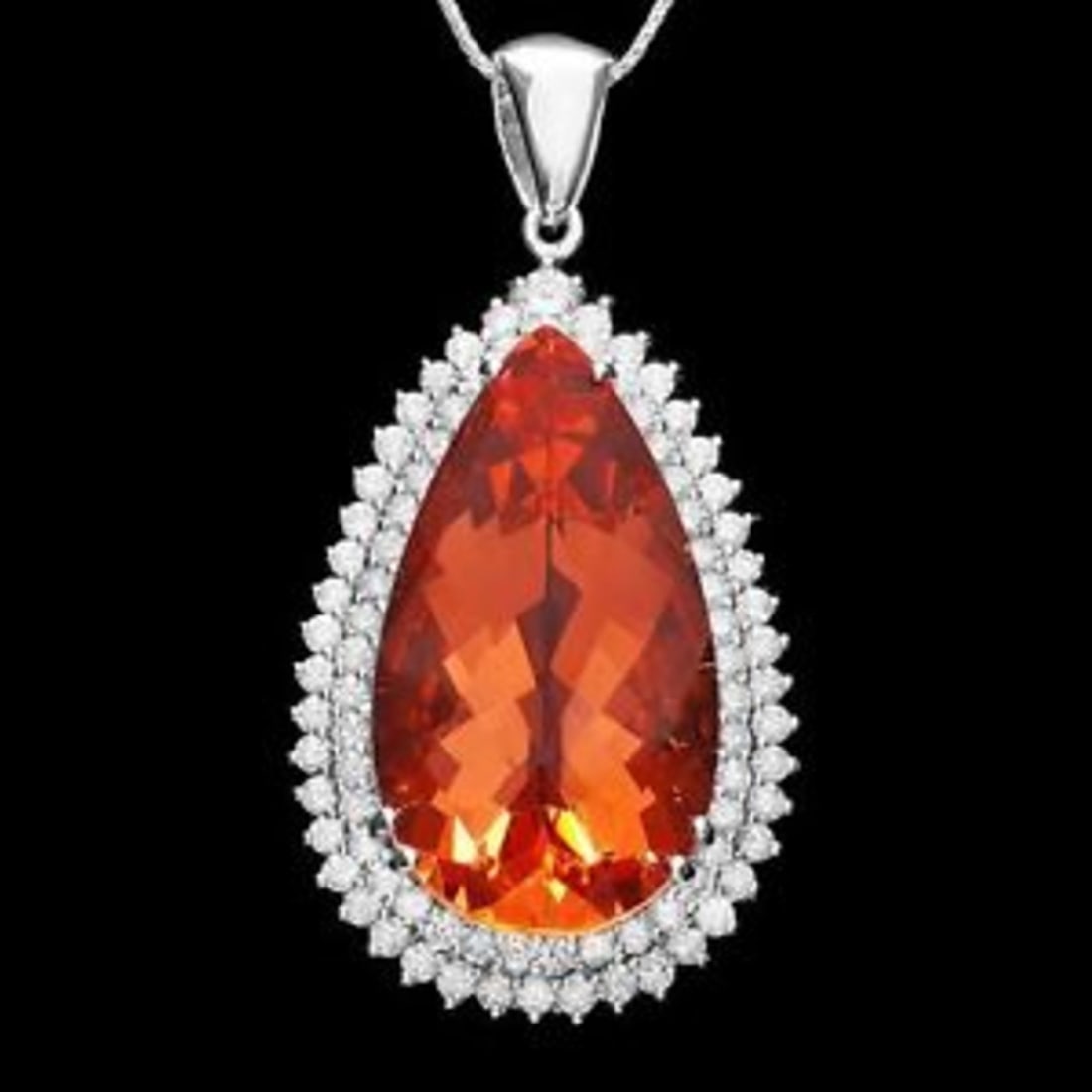 14K Gold 30.12ct Morganite 3.10ct Diamond Pendant (1 of 4)
