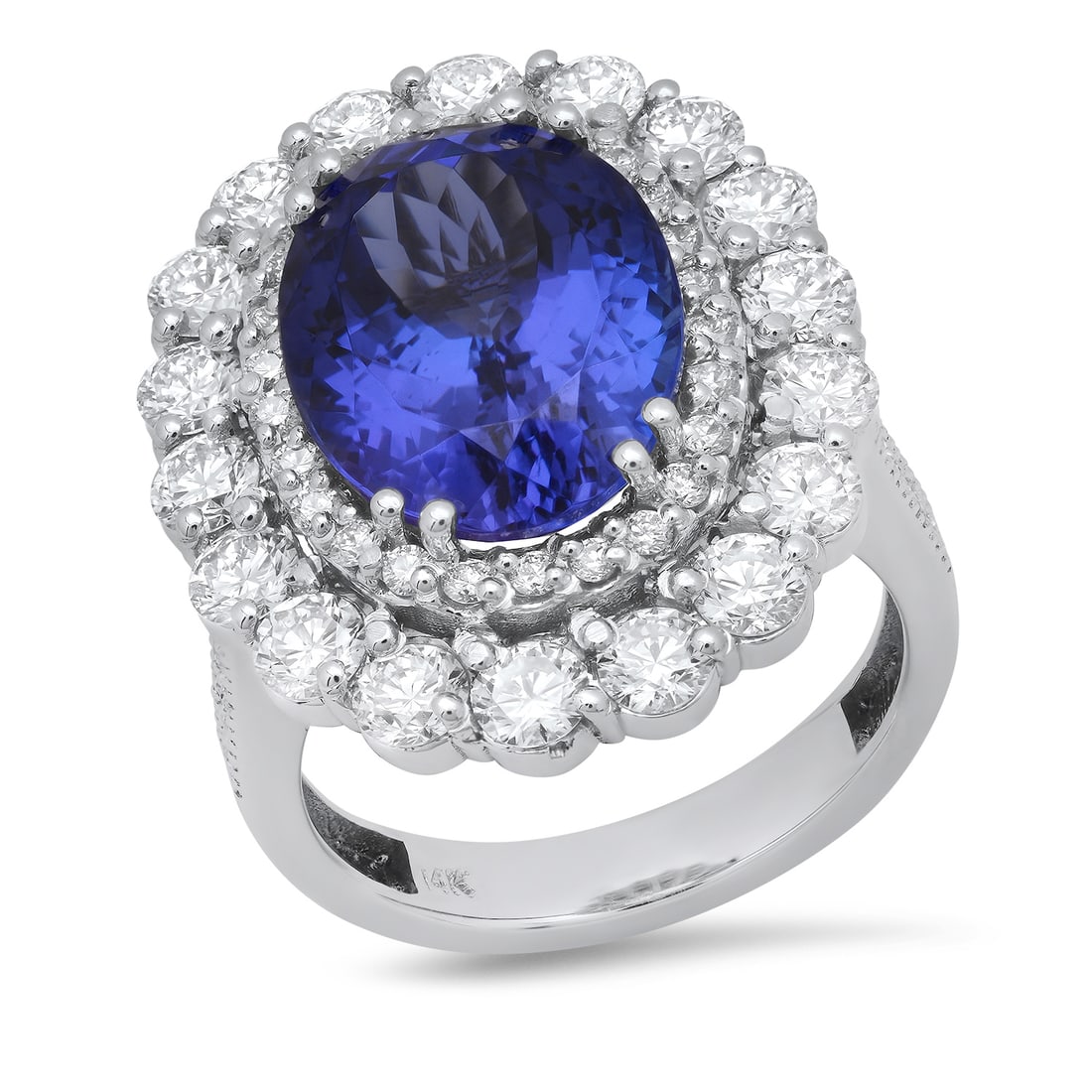 14K White Gold Setting with 8.28ct Tanzanite and 2.89ct Diamond Ladies Ring (1 of 5)