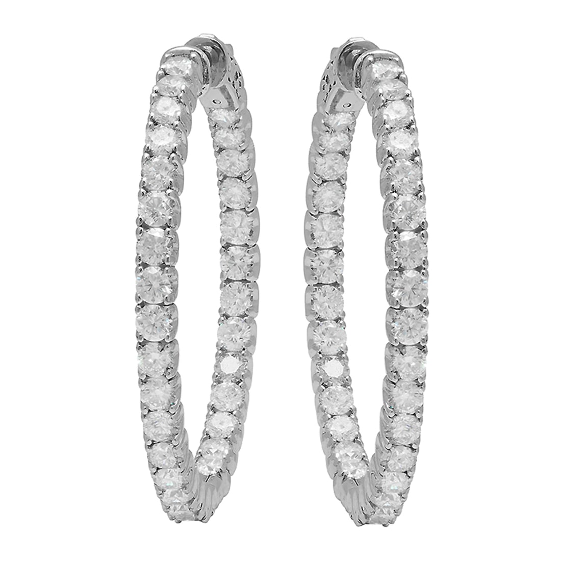 14k White Gold 5.10ct Diamond Earrings: Retail: $18,275.00 ****** 14k White Gold 5.10ct Diamond Earrings ****** Metal: 14K White Gold / Total Item Weight: 14.80 grams / Country Made: United States / / Main Stone: Diamond / Carat Total