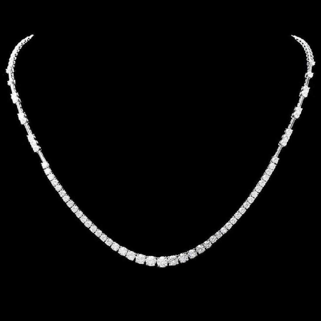 18K White Gold and 5.92ct Diamond Necklace: Retail: $34,350.00 ****** 18K White Gold and 5.92ct Diamond Necklace ****** Metal: 18K White Gold / Total Item Weight: 17.5 Grams / Country Made: United States / / Main Stone: Diamond / Carat Total