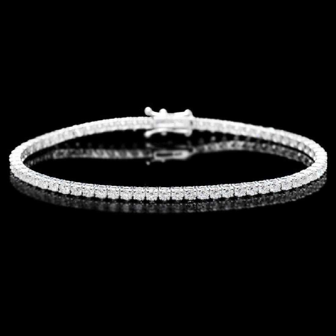 18K White Gold and 4.38ct Diamond Bracelet: Retail: $16,320.00 ****** 18K White Gold and 4.38ct Diamond Bracelet ****** Metal: 18K White Gold / Total Item Weight: 8.0 Grams / Country Made: United States / / Main Stone: Diamond / Carat Total