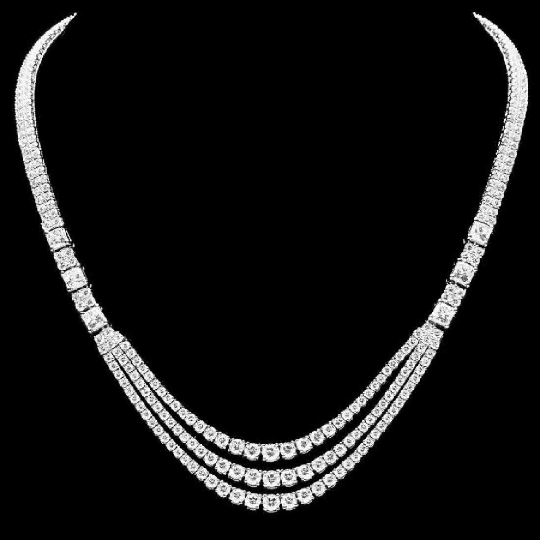 18K White Gold and 22.89ct Diamond Necklace: Retail: $99,500.00 ****** 18K White Gold and 22.89ct Diamond Necklace ****** Metal: 18K White Gold / Total Item Weight: 40.0 Grams / Country Made: United States / / Main Stone: Diamond / Carat Total