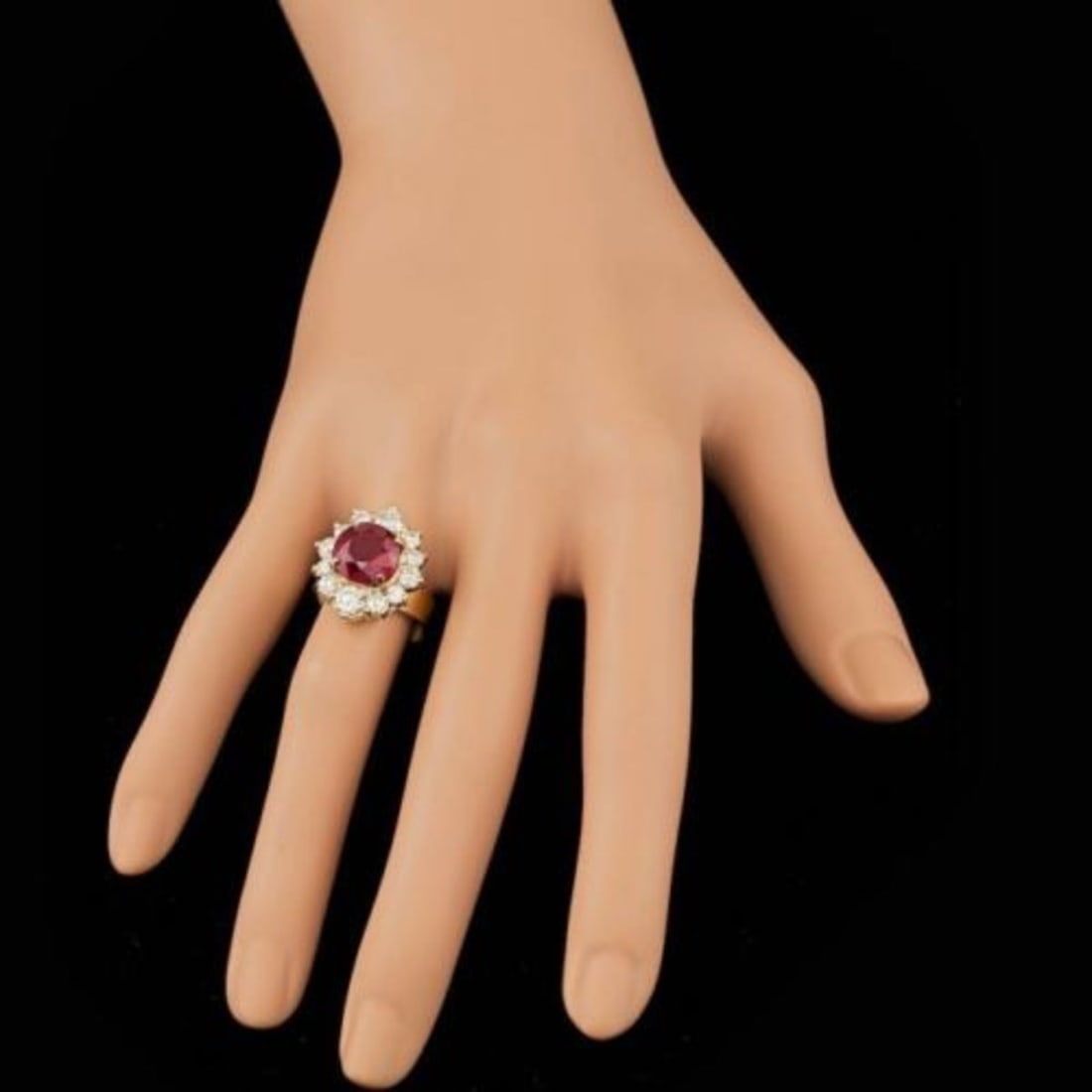 14K Yellow Gold 5.57ct Ruby and 1.88ct Diamond Ring - 4