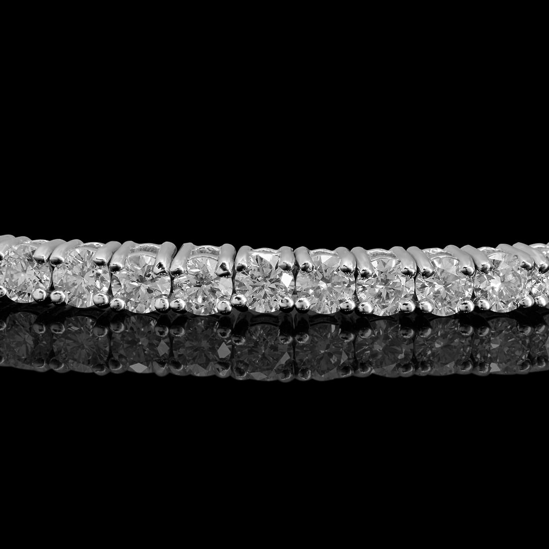 14k White Gold 3.52ct Diamond Bracelet - 2
