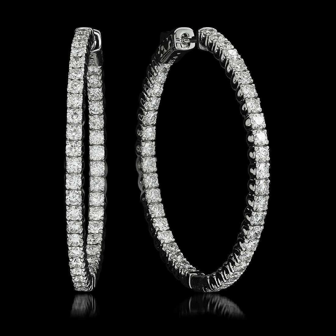 14k White Gold and 4.21ct Diamond Earrings: Retail: $18,791.00 ****** 14k White Gold and 4.21ct Diamond Earrings ****** Metal: 14K White Gold / Total Item Weight: 14.8 Grams / Country Made: United States / / Main Stone: Diamond / Carat Total