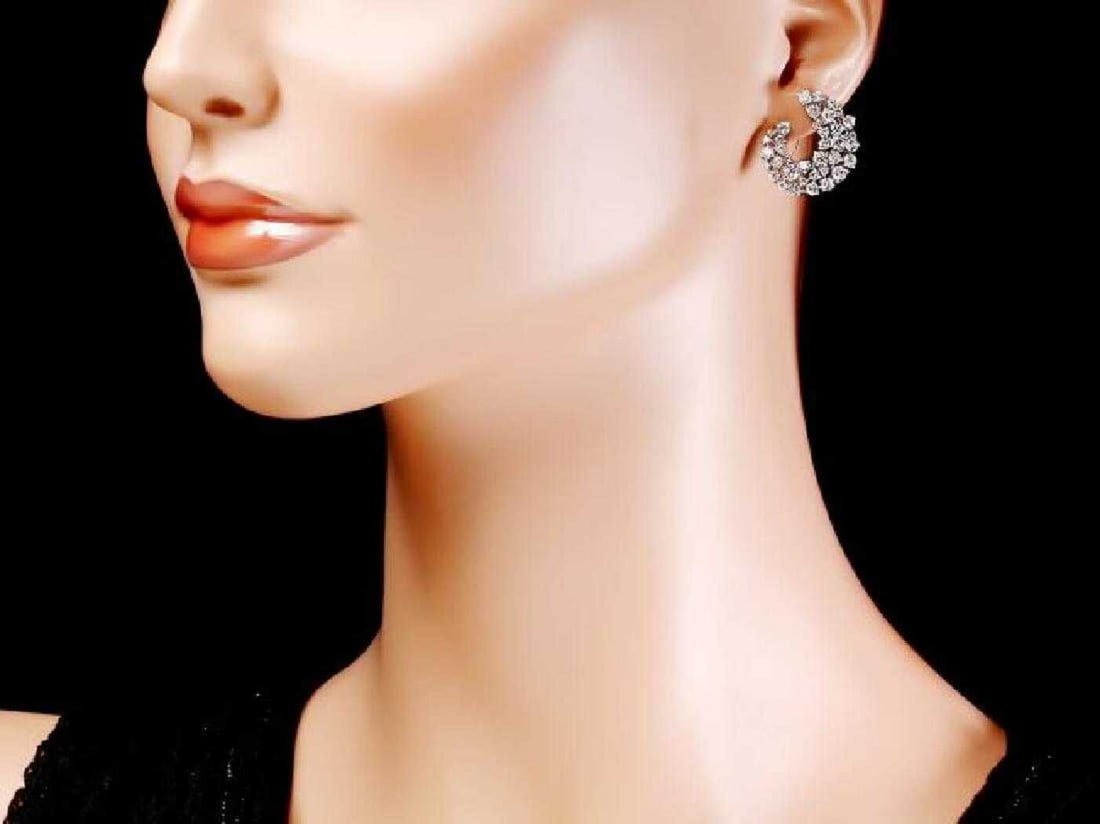 14K White Gold and 4.25ct Diamond Earrings - 4