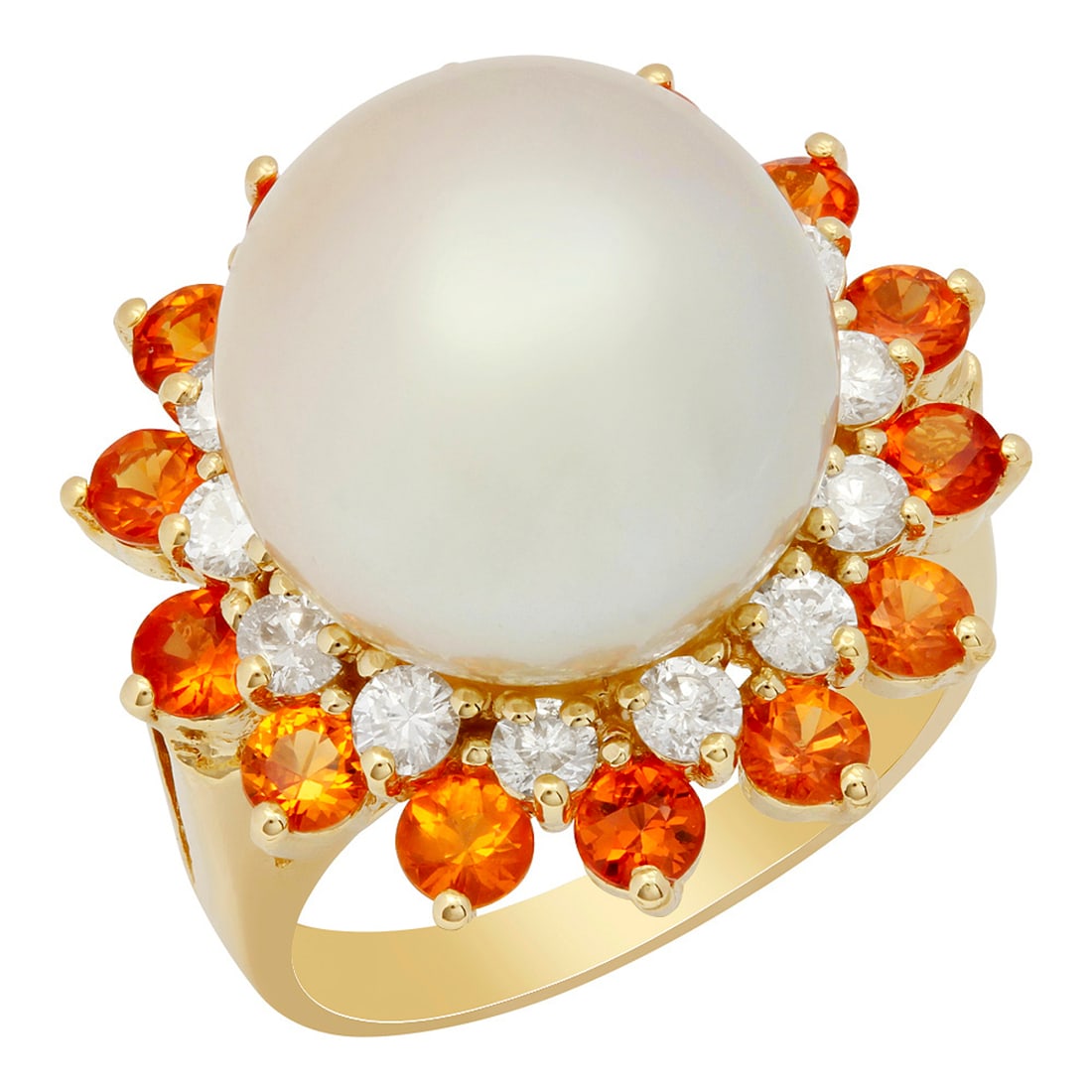 14k Yellow Gold 14mm Pearl 1.74ct Sapphire 0.72ct Diamond Ring: Retail: $7,630.00 ****** 14k Yellow Gold 14mm Pearl 1.74ct Sapphire 0.72ct Diamond Ring ****** Metal: 14k Solid Yellow Gold / Total Item Weight: 11.30 grams / Country Made: United States / / Main