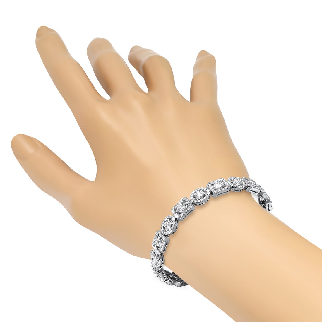 14K White Gold Setting with 9.36ct Diamond Bracelet - 3