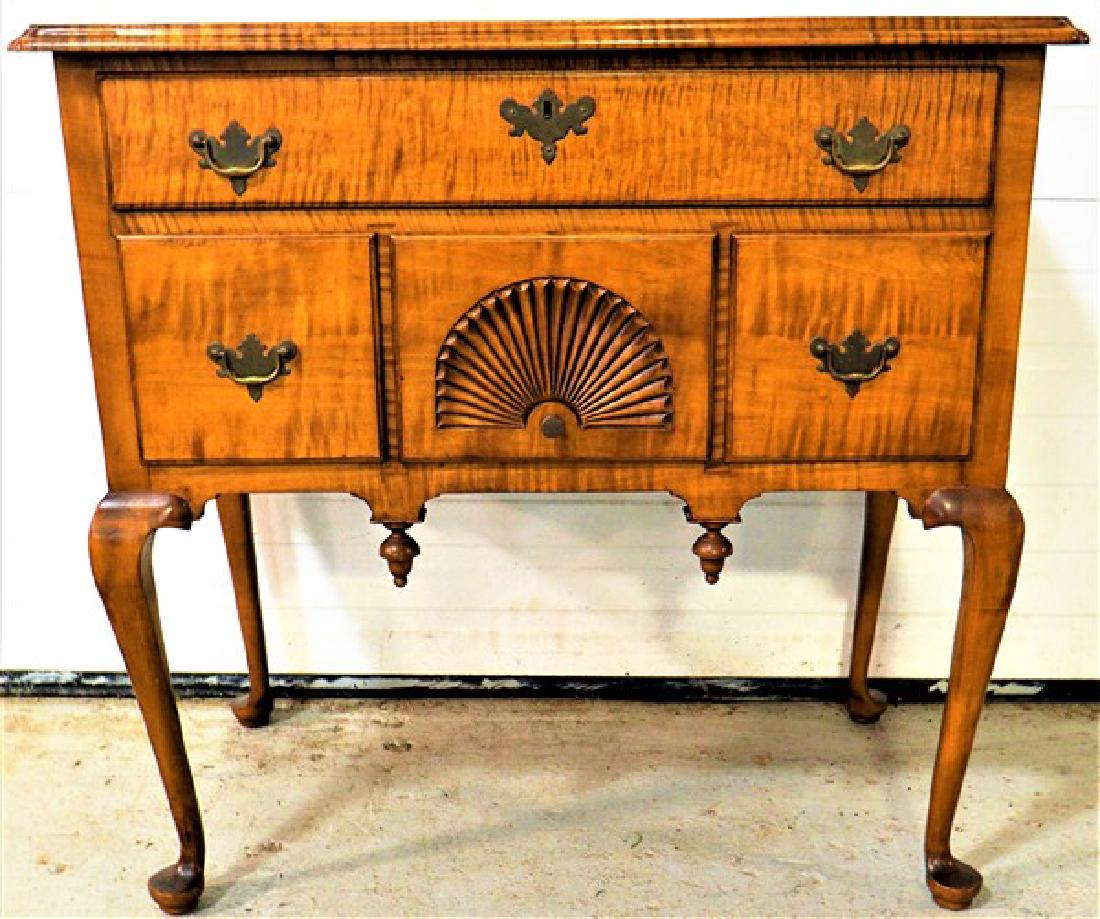 19th century Queen Anne Tiger Maple Lowboy (1 of 9)