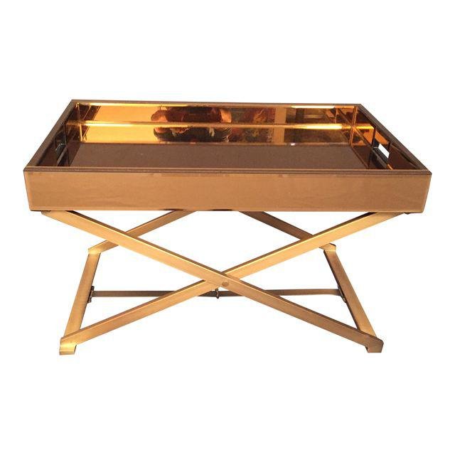 pre owned Modern Mirror Glass Coffee Table (1 of 5)