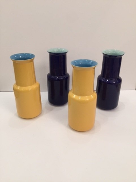 Modern new ceramic yellow & Blue vases (1 of 5)