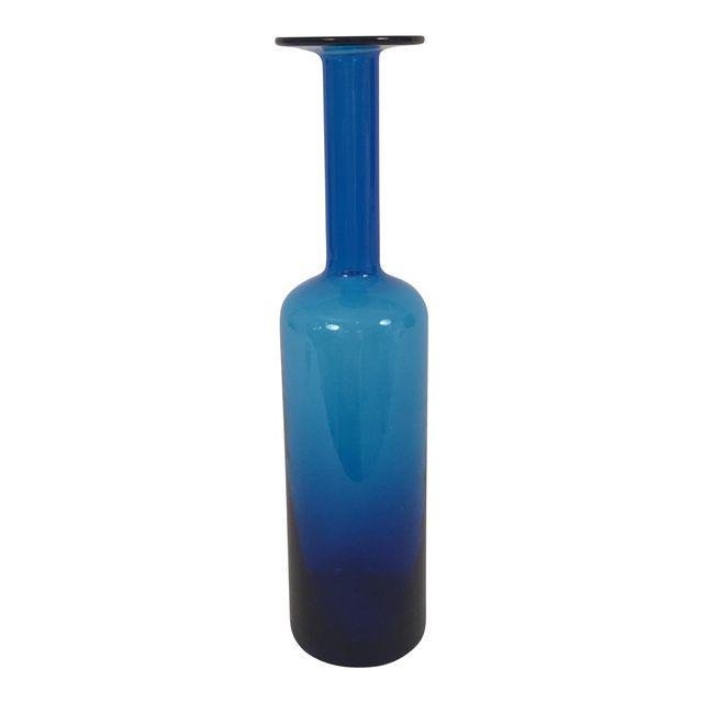 Mid-Century hand blown Blue Glass Vase (1 of 6)