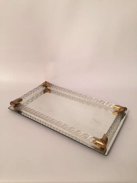 Art Deco glass mirror Tray (1 of 6)