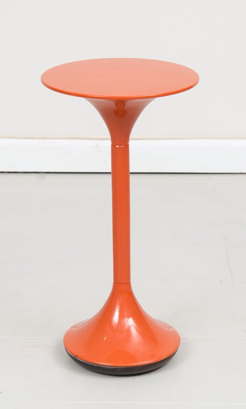 Mid Century Modern small Orange Lacquered End Table (1 of 1)