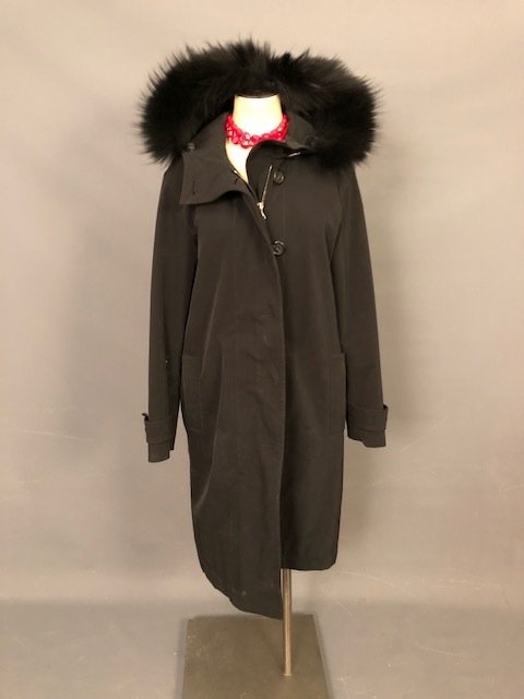 vintage PRADA Black coat with a hood (1 of 5)