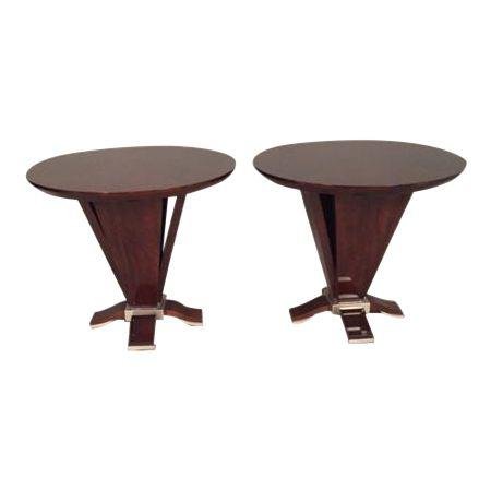 Italian Burl Wood End Tables - A Pair (1 of 9)