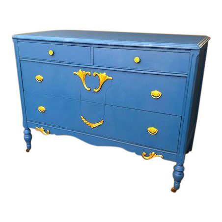 Antique French Royal Blue Dresser