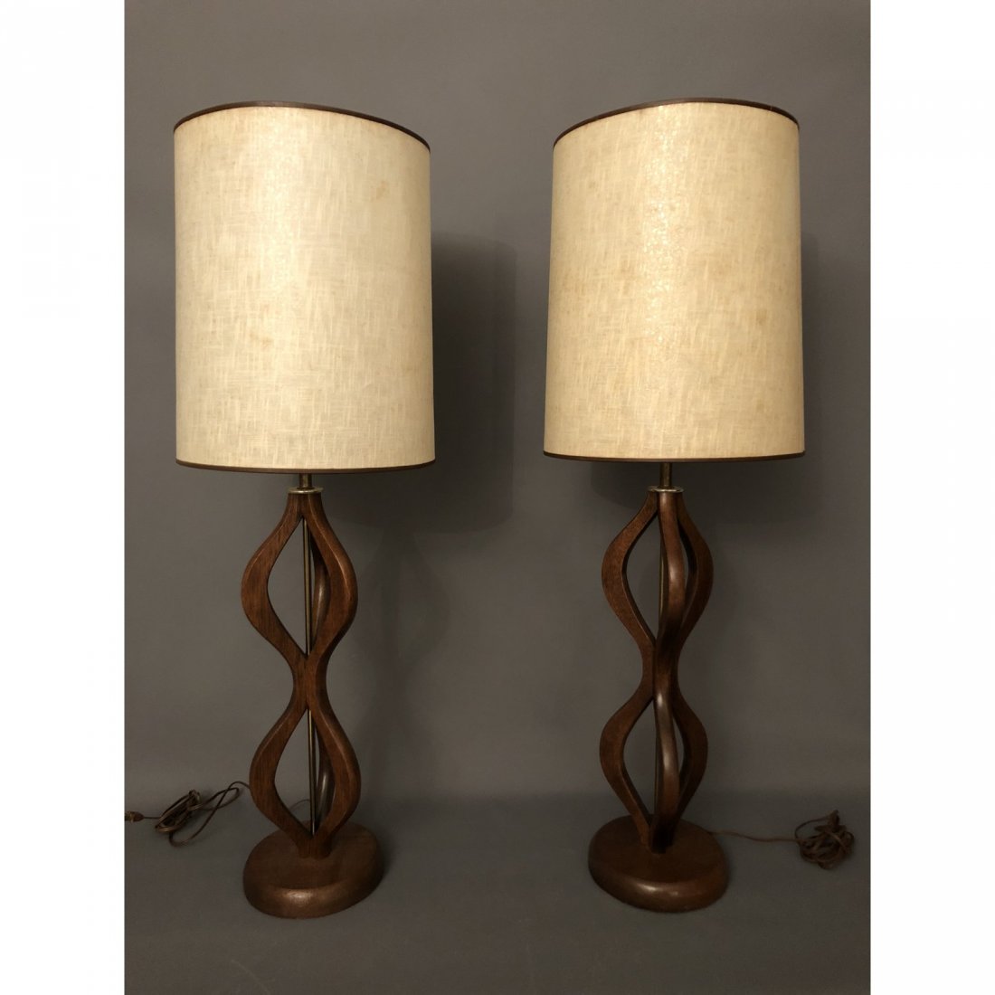 Mid-Century Walnut Table Lamps - A Pair (1 of 3)
