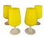 MidCentury Modern Italian Handblown Yellow Wine Glasses