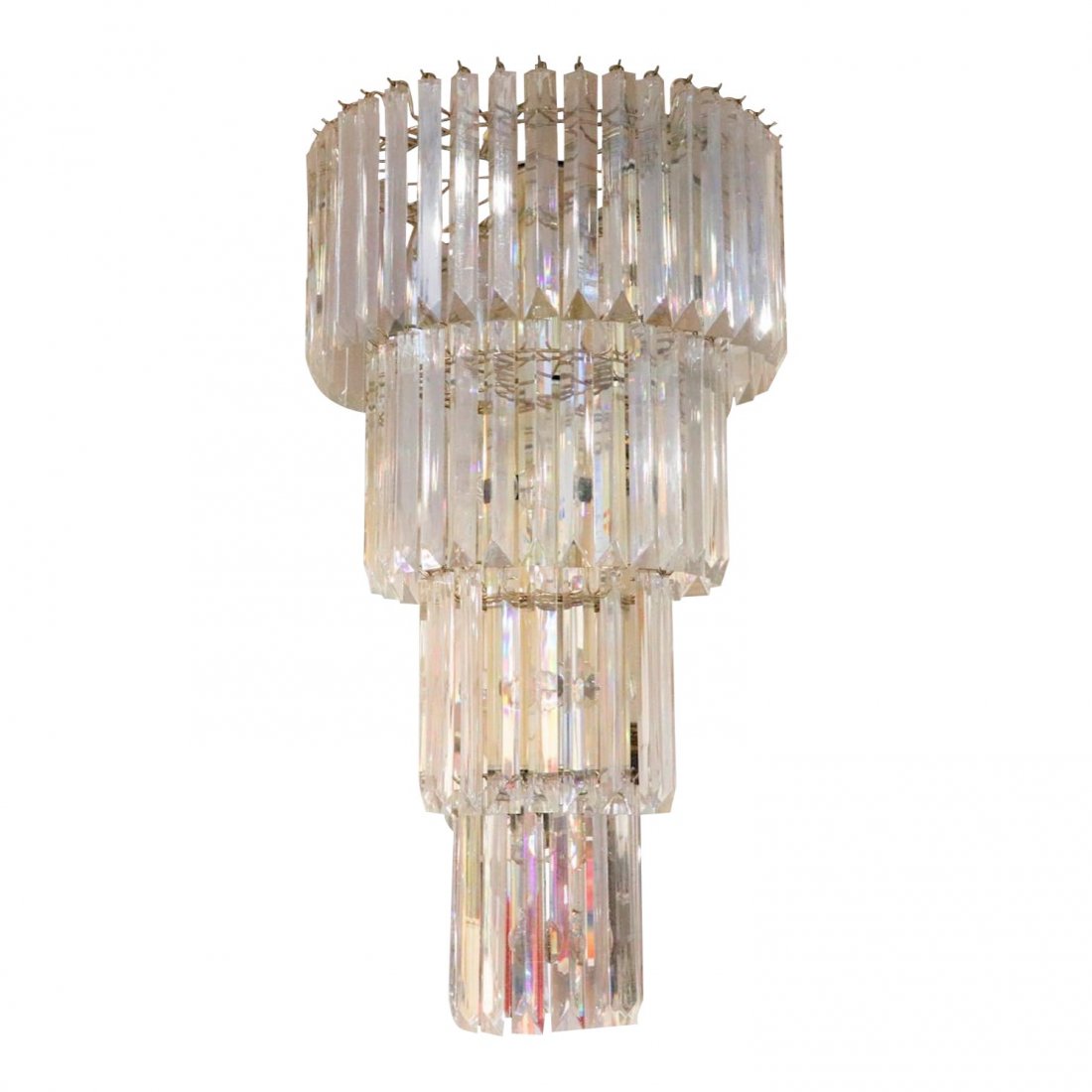 1970s Hollywood Regency 4 Tiers Lucite Chandelier (1 of 3)