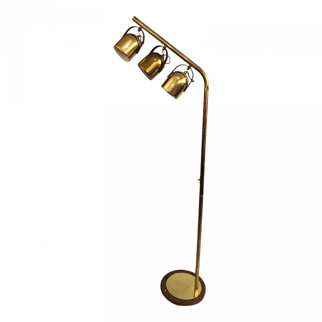 1960s Hollywood Regency Gold Brass Metal Floor Lamp (1 of 4)