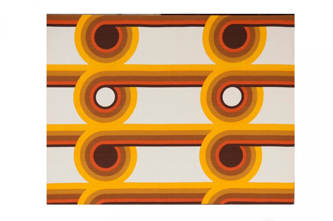 Mid century giclee print on canvas geometric pattern (1 of 4)