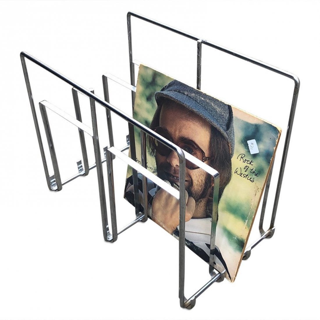 Mid century chrome magazine rack with Divided spaces (1 of 3)