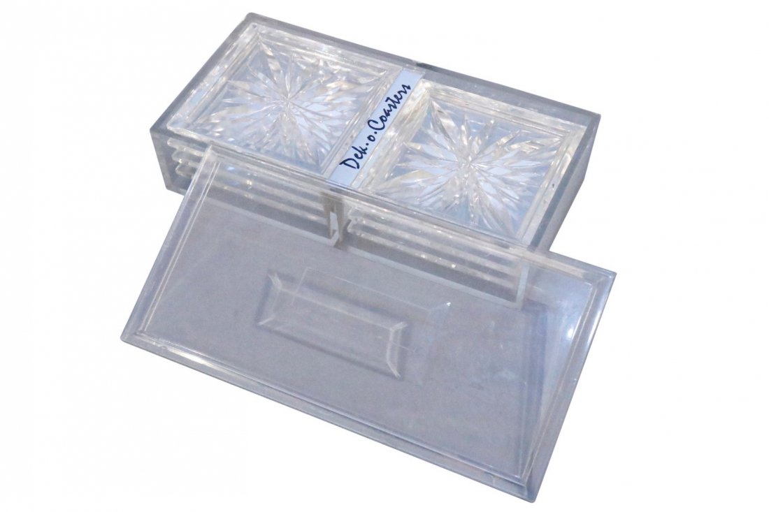 Mid-Century Dek o Lucite Coasters set of 8 (1 of 4)