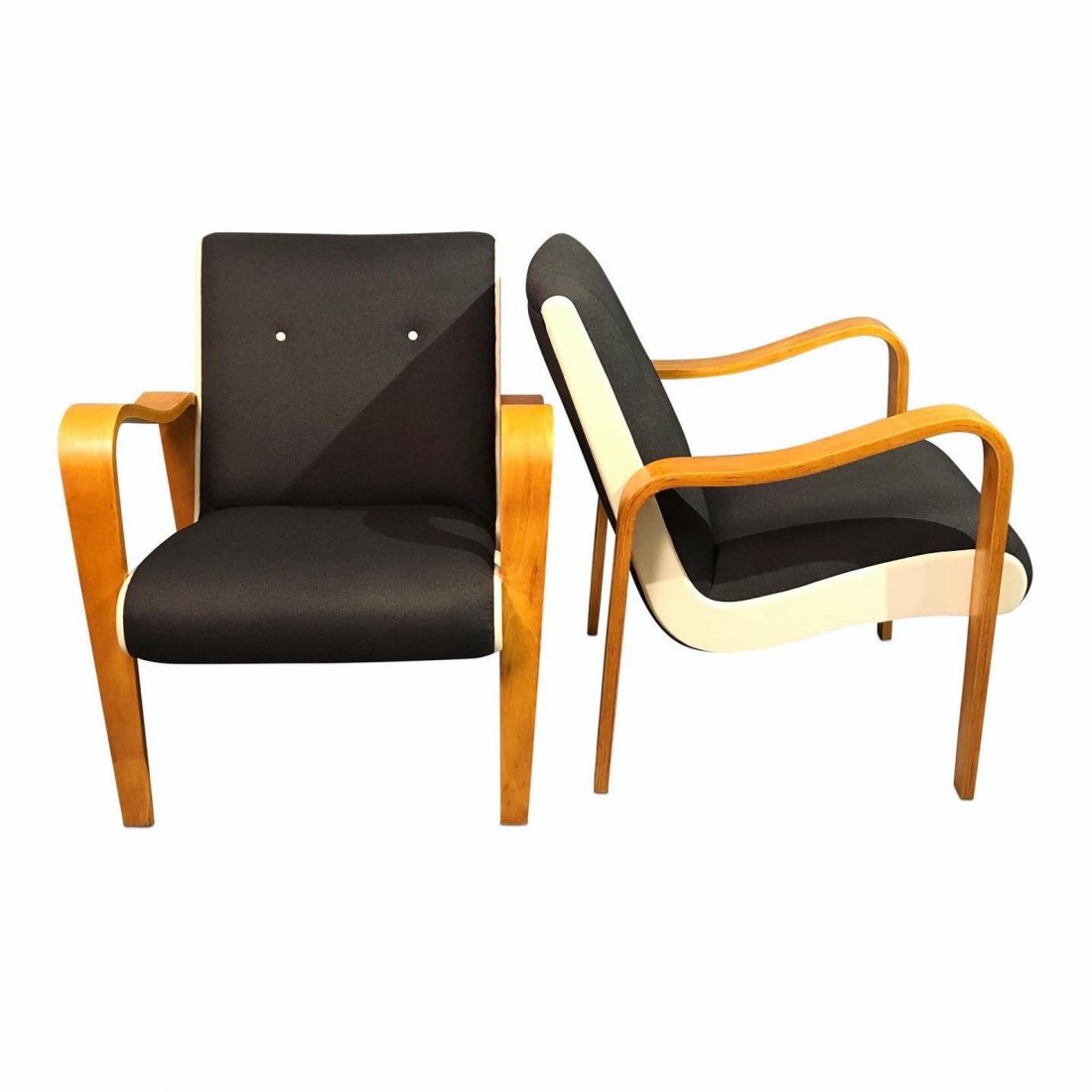 1960s Vintage Lounge Chairs Designed by Thonet Pair: 1960s Vintage Mr.Curated Lounge Chairs Designed by Russel Wright for Thonet - a Paircompletely restoredRETAIL: $5500