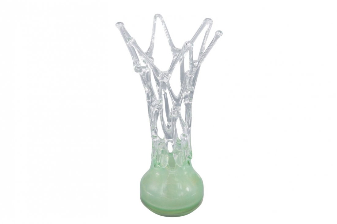 Mid century Italian art glass vase in clear (1 of 1)