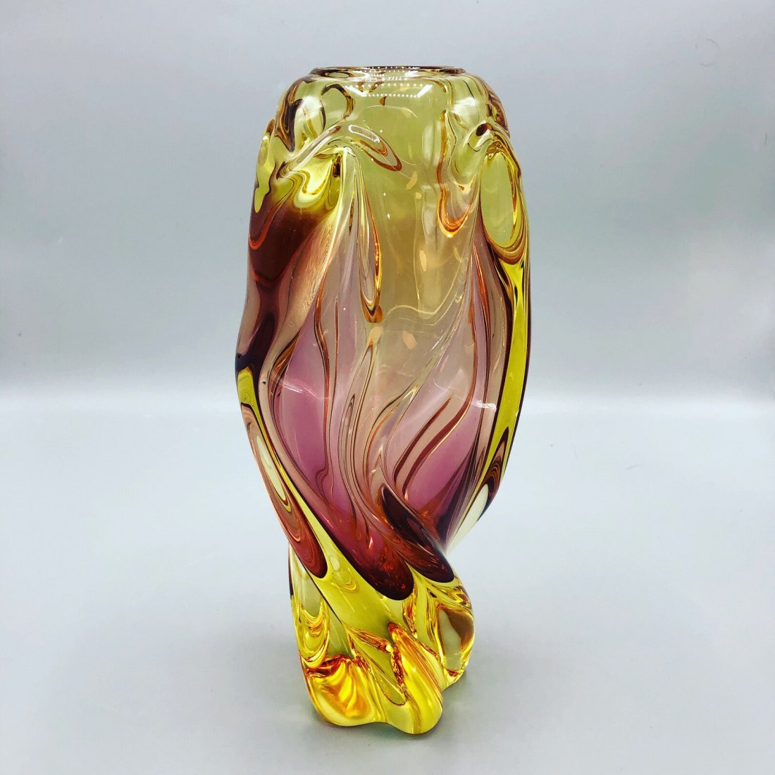 Mid century hand blown Murano art glass multicolored (1 of 3)