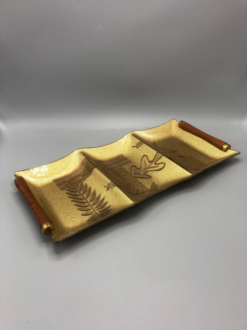 Mid century Hollywood Regency glass serving tray (1 of 3)