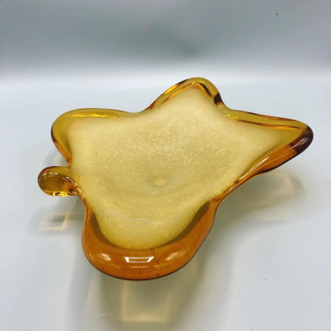 Mid century Italian hand blown ashtray sign by Murano: Mid century Italian hand blown ashtray sign by Murano 1960 CircaDimensions: W14 x D11 x H3 inches