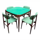 Rare Mid-Century Game table with 4 chairs made in italy