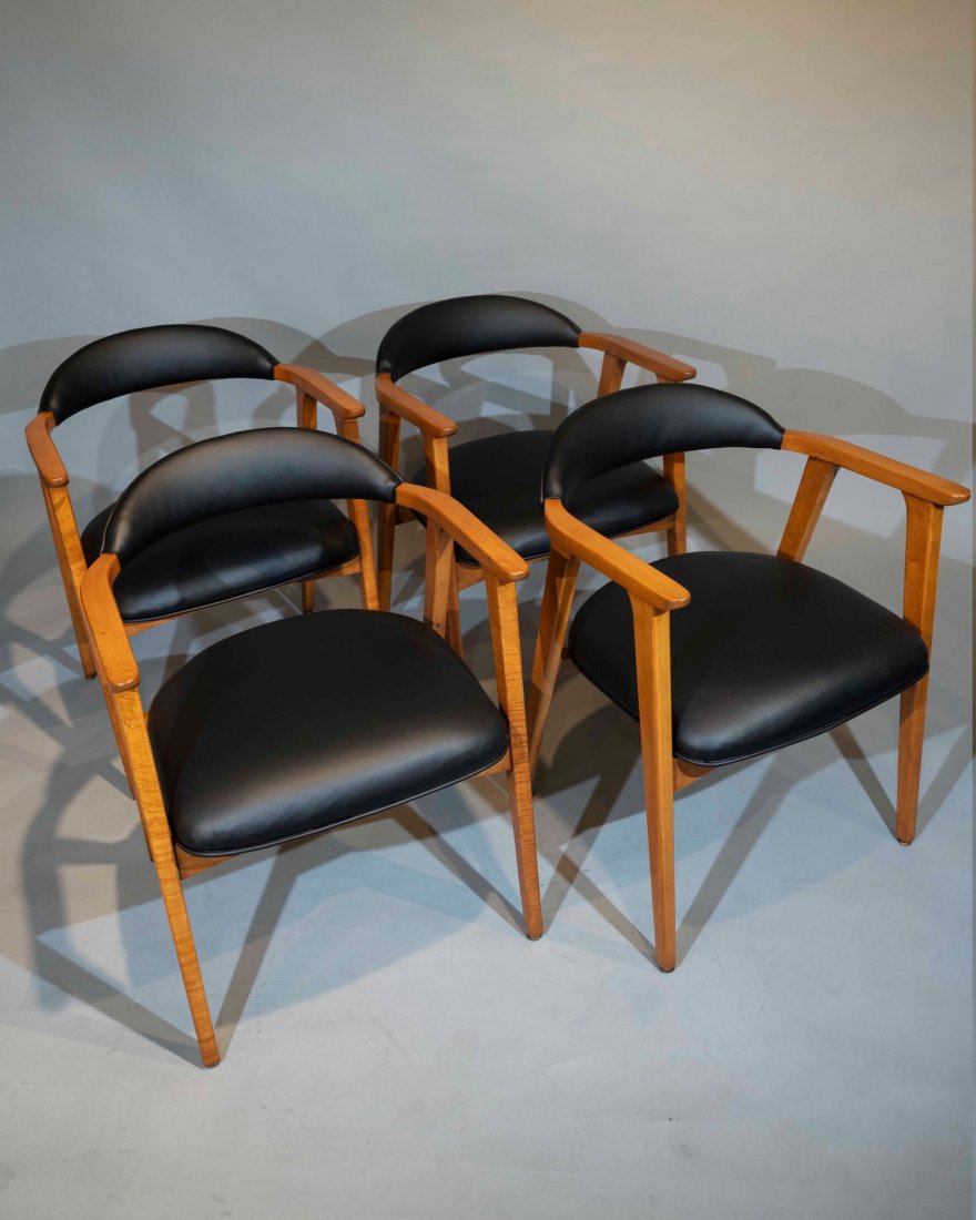 Mid century curated set of 4 dining chairs (1 of 4)