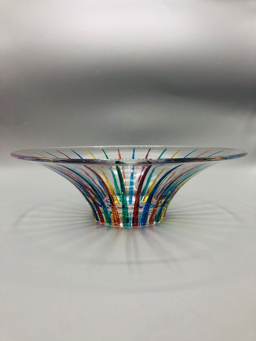 Murano multi color glass bowl made in Italy (1 of 3)