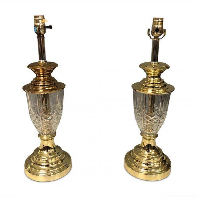 Mid Century Hollywood Regency Table Lamps crystal (1 of 2)